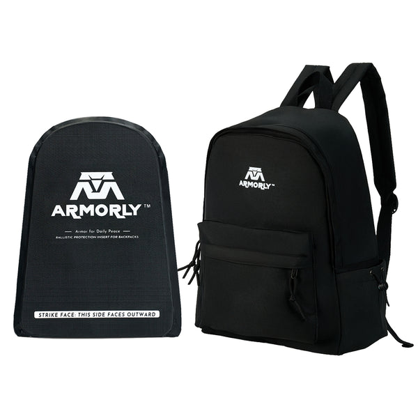 Youth Backpack Black + Level IIIA Bulletproof Insert Combo