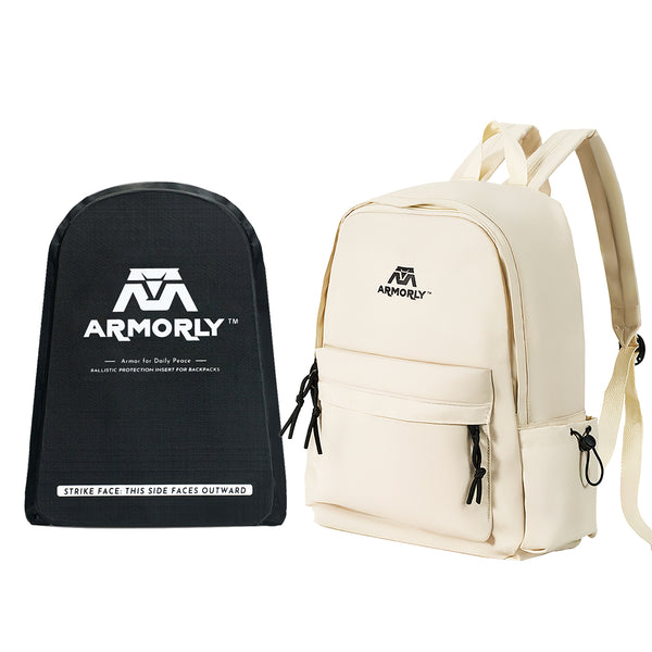 Youth Backpack White + Level IIIA Bulletproof Insert Combo