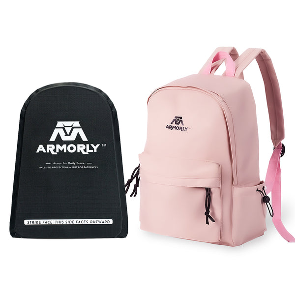 Youth Backpack Pink + Level IIIA Bulletproof Insert Combo