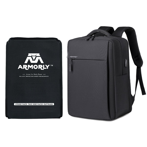 Business/Travel Backpack Black with Level IIIA Bulletproof Insert